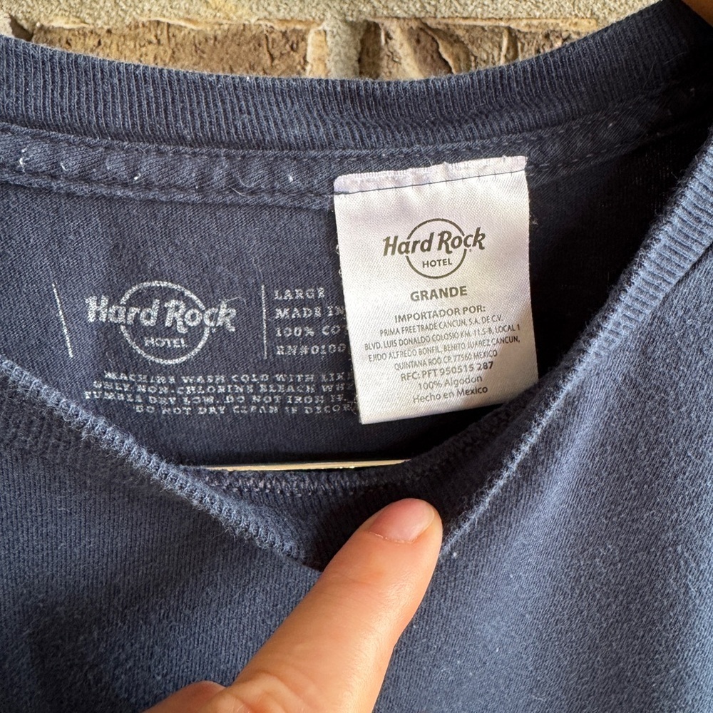 Hard Rock Hotel Riviera Maya T-Shirt Navy Blue Graphic Logo Tee Men’s Size L - Picture 4 of 8